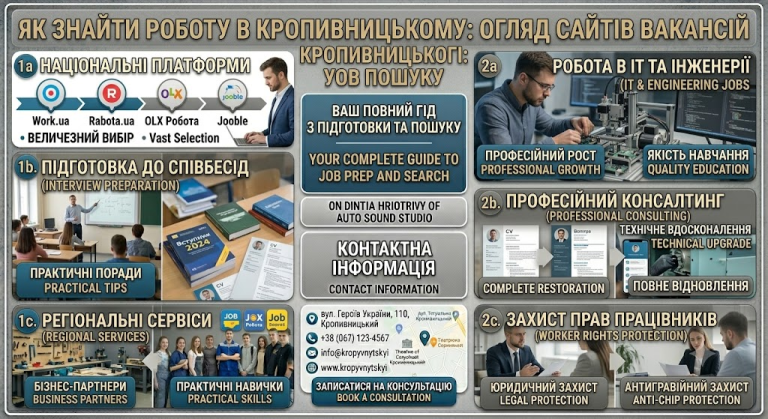 Поиск работы в Кропивницком: справочник сайтов, контакты центра занятости и скрытые вакансии