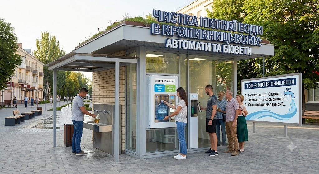 Чистка питної води в Кропивницькому: автомати та бювети Чистка питної води в Кропивницькому: автомати та бювети