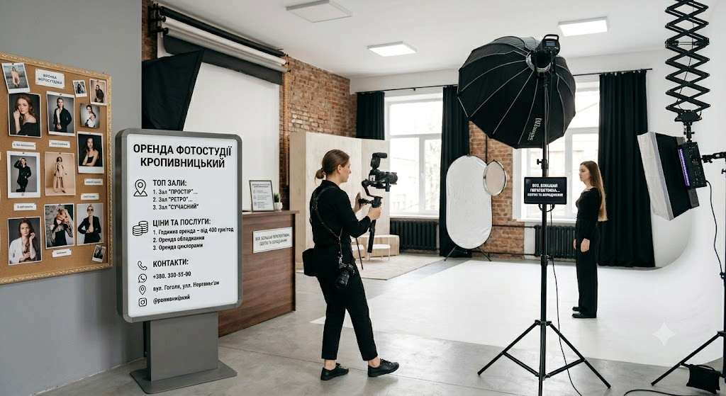 Оренда фотостудії в Кропивницькому: контакти залів, ціни та правила успішної фотосесії Оренда фотостудії в Кропивницькому: контакти залів, ціни та правила успішної фотосесії