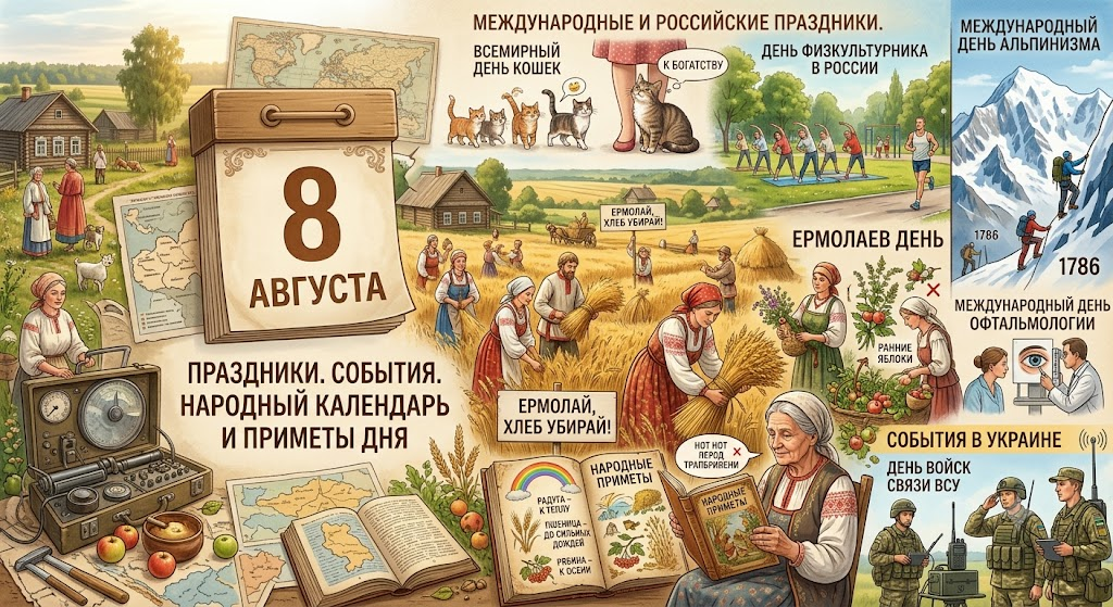 8 августа: праздники, события, народный календарь и приметы дня